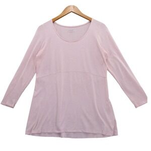 Pure Jill Seamed Swing Tunic Women S Pink Long Sleeve Scoop Neck Empire Waist